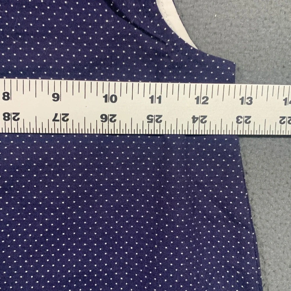 Gymboree Girls Navy Blue Polka Dot Peter Pan Collar Tunic Tank Top Size 6 Cotton